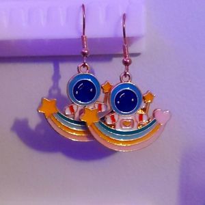 Rainbow astronaut earrings